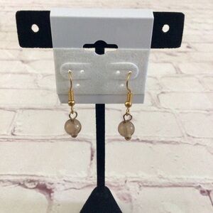 Gold Tone Beaded Dangle Earrings